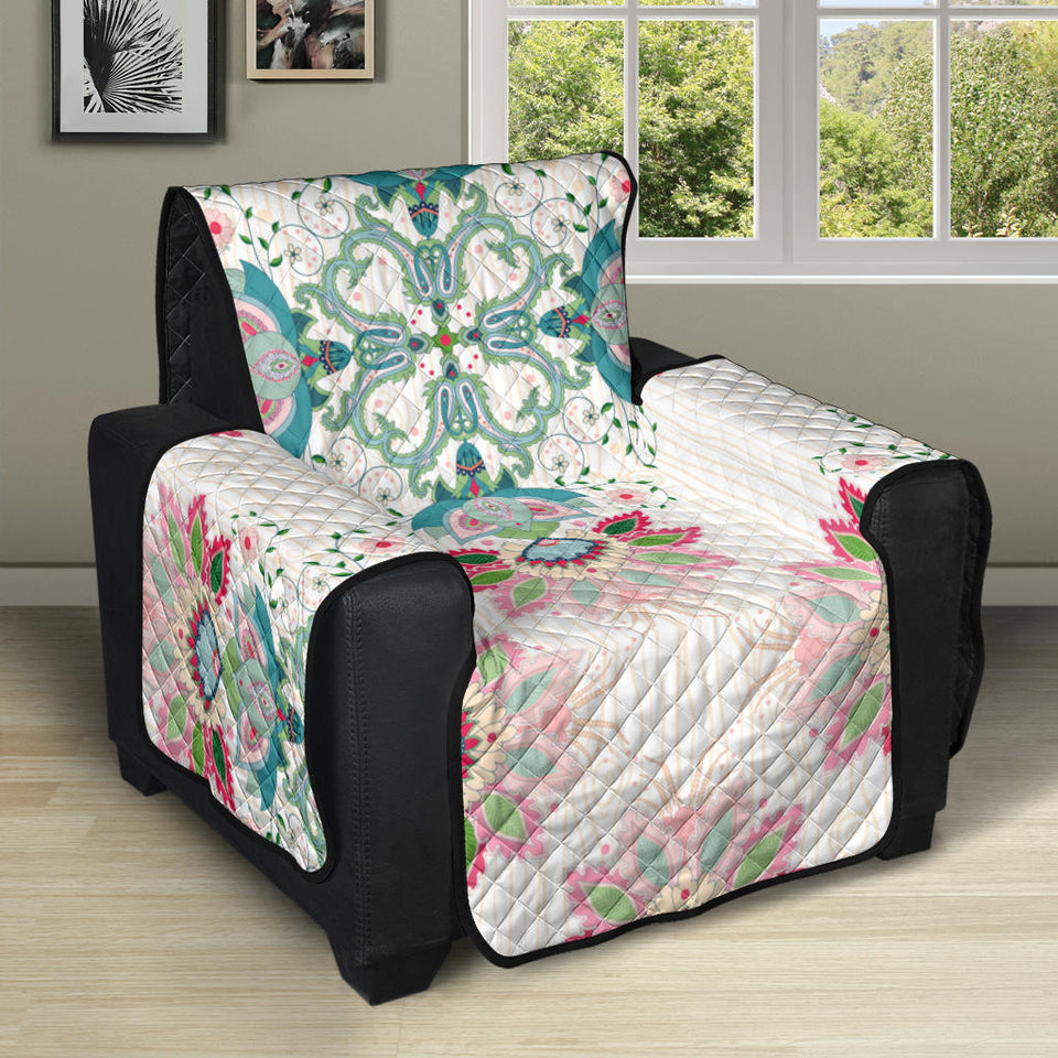 Square floral indian flower pattern Recliner Cover Protector