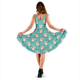 Pig Pattern Print Design 01 Sleeveless Midi Dress