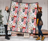 Pig Pattern Print Design 02 Premium Quilt