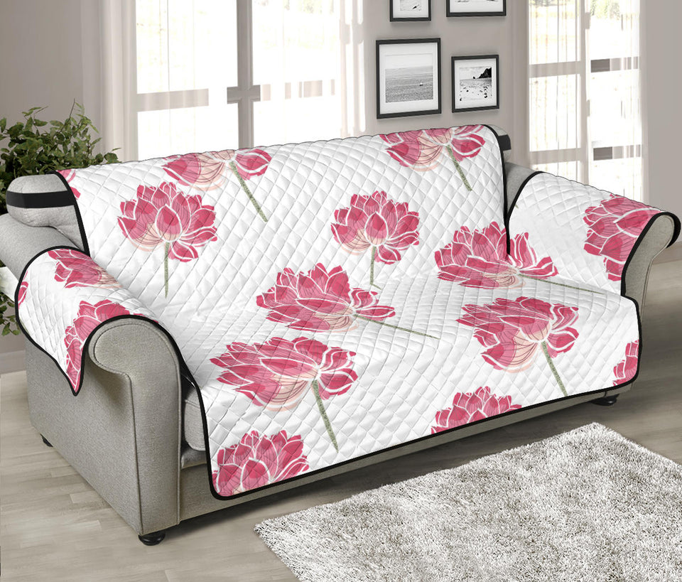 Pink lotus waterlily pattern Sofa Cover Protector