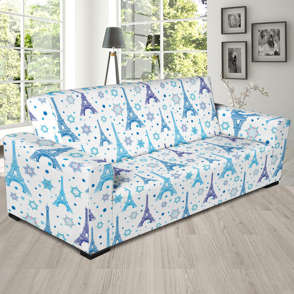 Eiffel Tower Pattern Print Design 01 Sofa Slipcover