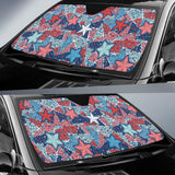 Hand Drawn Colorful Starfish Car Sun Shade
