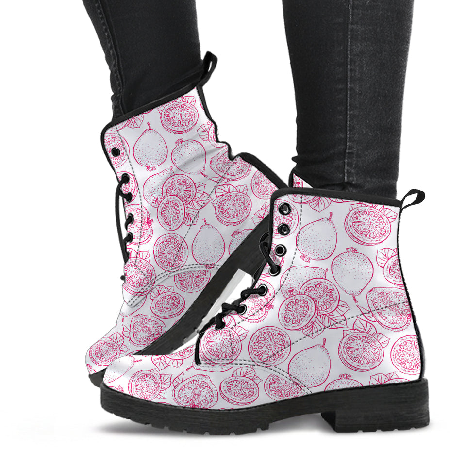Sketch Guava Pattern Leather Boots