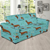 Dachshund Decorative Background Sofa Slipcover