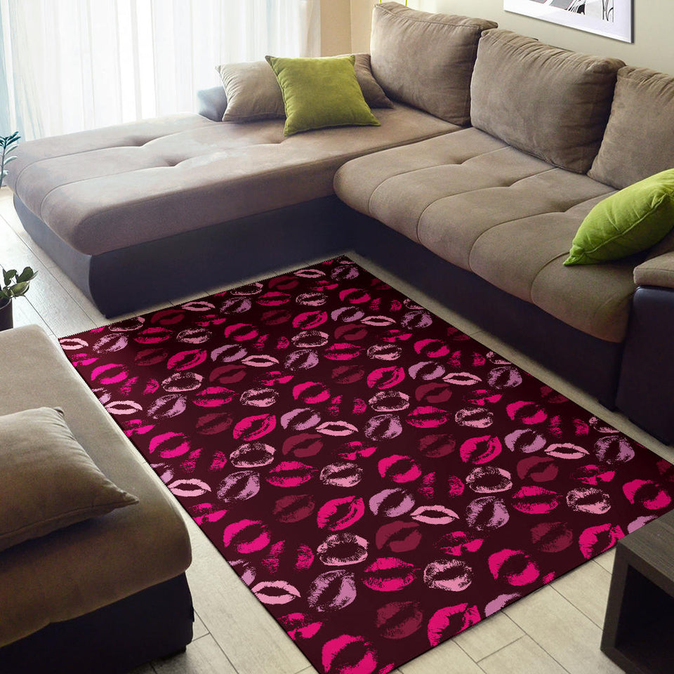 Lips Pattern Print Design 03 Area Rug