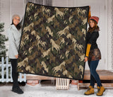 Horse Camo Camouflage Pattern Premium Quilt.