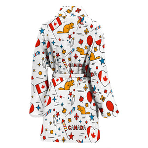 Canada Pattern Print Design 03 Women's Bathrobe