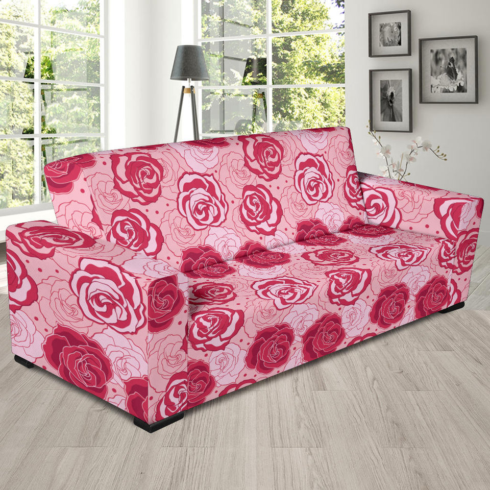 Rose Pattern Print Design 02  Sofa Slipcover