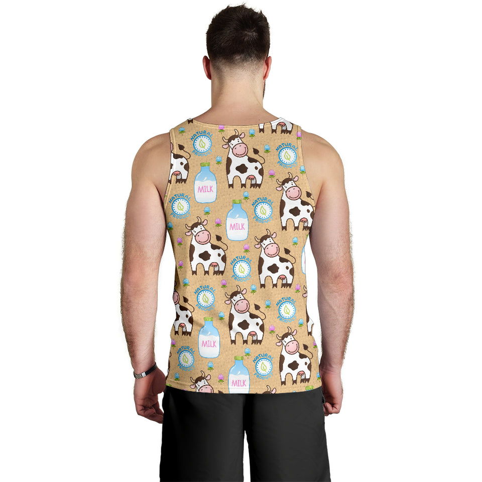 Cow bottle of milk pattern Men Tank Top