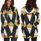 French Fries Dark Background Women'S Hoodie Dress