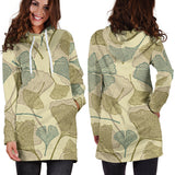 Ginkgo Leaves Design Pattern Women'S Hoodie Dress