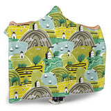 Hand Drawn Windmill Pattern Hooded Blanket
