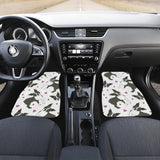 Boston Terrier Dog Hearts Vector Pattern Front And Back Car Mats