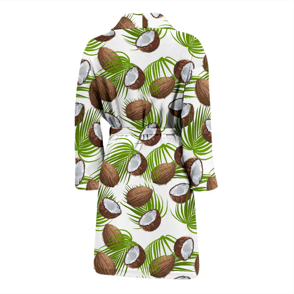 Coconut Pattern Print Design 04 Men's Bathrobe