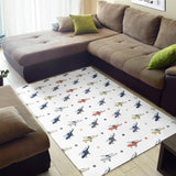 Cute Helicopter Star Pattern Area Rug