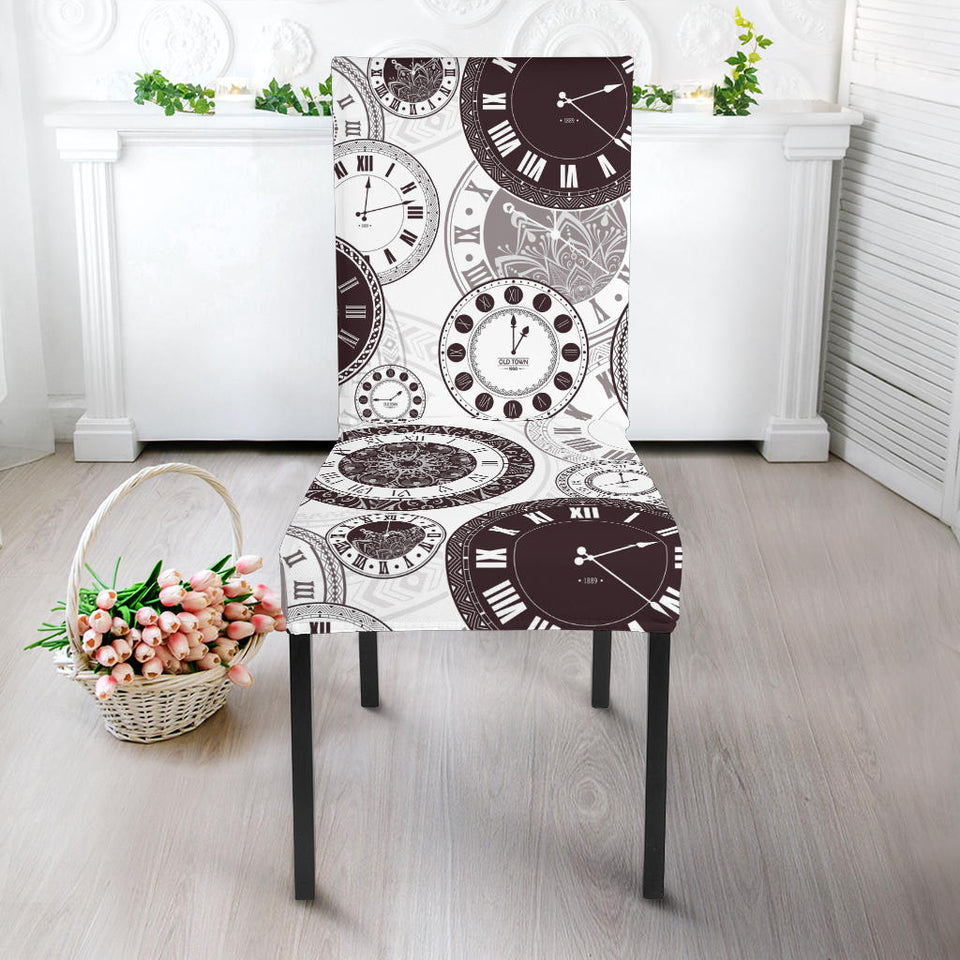 Classic Vintage Clock Pattern Dining Chair Slipcover