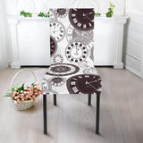 Classic Vintage Clock Pattern Dining Chair Slipcover