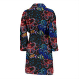 Octopus Sea Wave Tropical Fishe Pattern Men'S Bathrobe