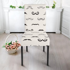 Mustache Beard Pattern Print Design 05 Dining Chair Slipcover