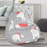 Cute Polar Bear Christmas Snow Pattern Bean Bag Cover