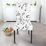 Music Notes Pattern Print Design 04 Dining Chair Slipcover