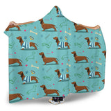 Dachshund Decorative Background Hooded Blanket