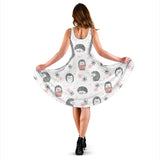 Hedgehog Pattern Print Design 02 Sleeveless Midi Dress