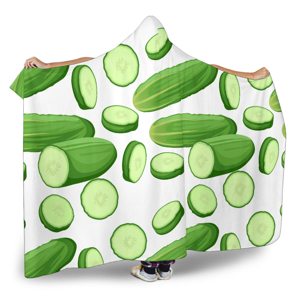 Cucumber Whole Slices Pattern Hooded Blanket
