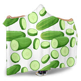 Cucumber Whole Slices Pattern Hooded Blanket