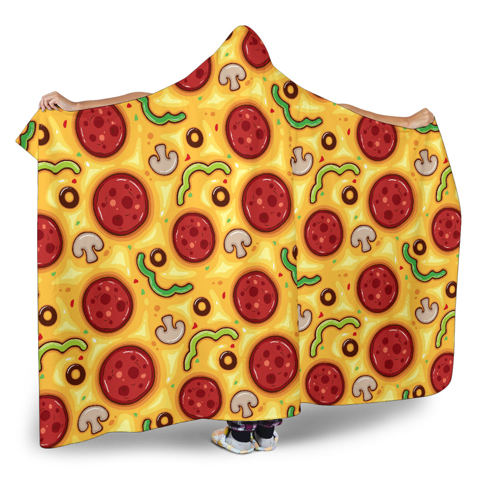 Pizza Texture Pattern Hooded Blanket