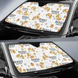 Cute Beagle Dog Pattern Background Car Sun Shade