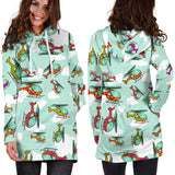 Helicopter Design Pattern Women'S Hoodie Dress