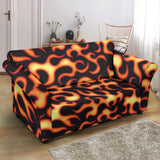 Fire Flame Dark Pattern Loveseat Couch Slipcover