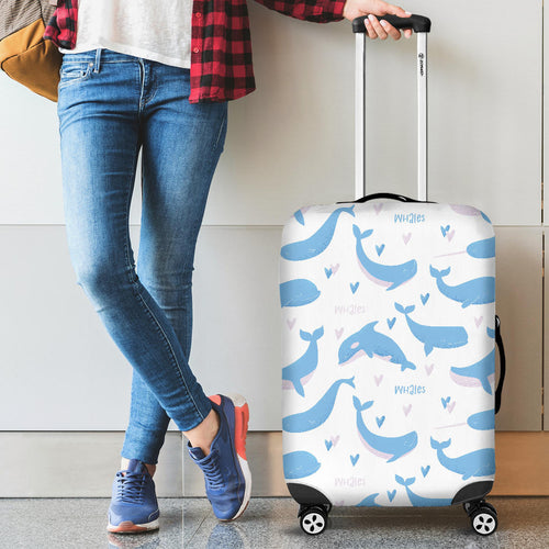 Blue Whale Pattern Cabin Suitcases Luggages