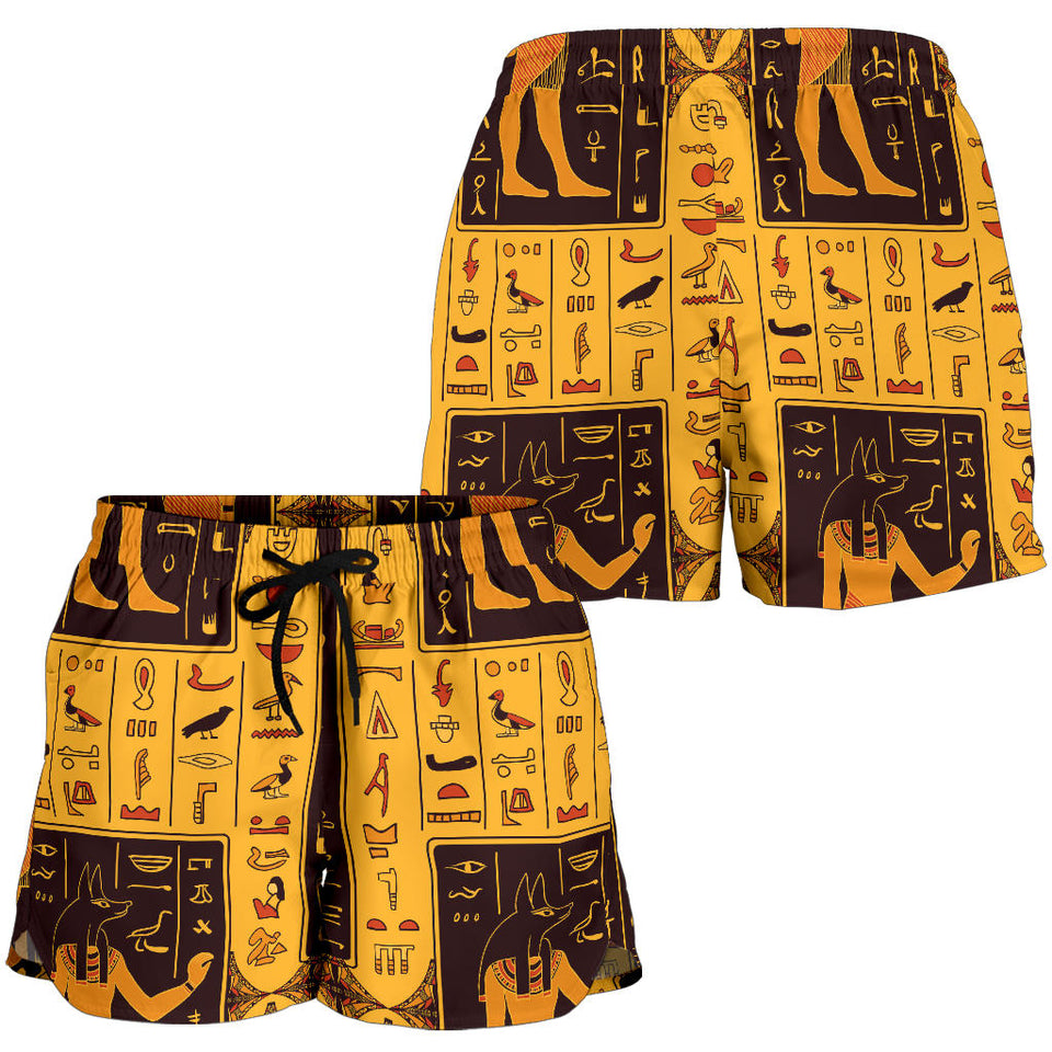 Egypt Hieroglyphics Pattern Print Design 05 Women Shorts