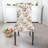 Tea Pots Pattern Print Design 03 Dining Chair Slipcover