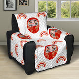 Daruma japanese wooden doll design pattern Recliner Cover Protector