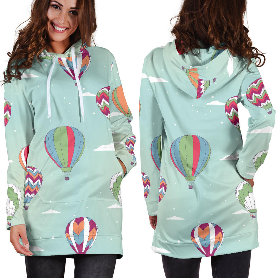 Hot Air Balloon Design Pattern Women'S Hoodie Dress