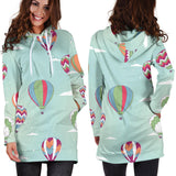 Hot Air Balloon Design Pattern Women'S Hoodie Dress