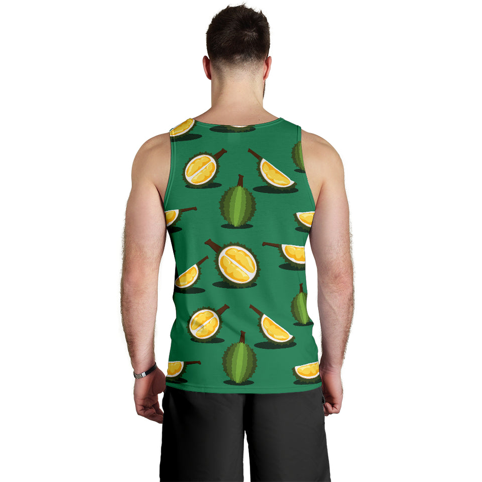Durian pattern green background Men Tank Top