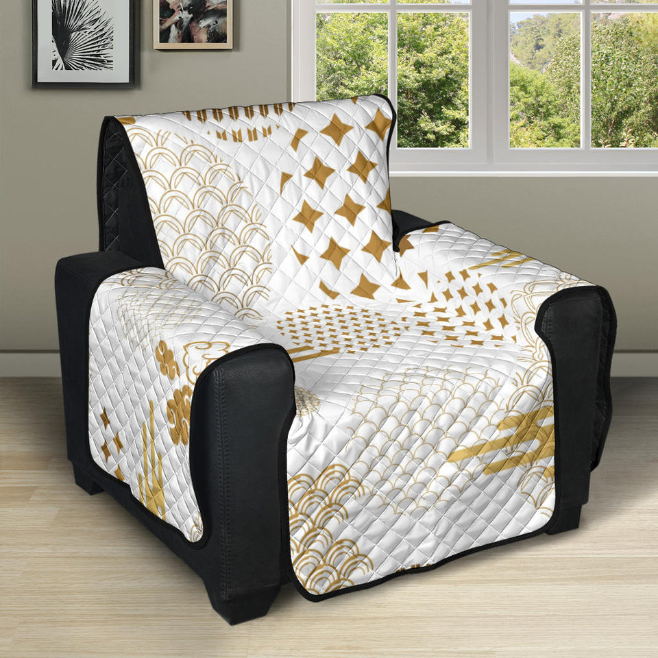 Beautiful gold japanese pattern Recliner Cover Protector