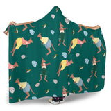 Kangaroo Leaves Pattern Hooded Blanket