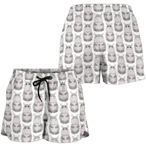 Hippopotamus Pattern Print Design 05 Women Shorts