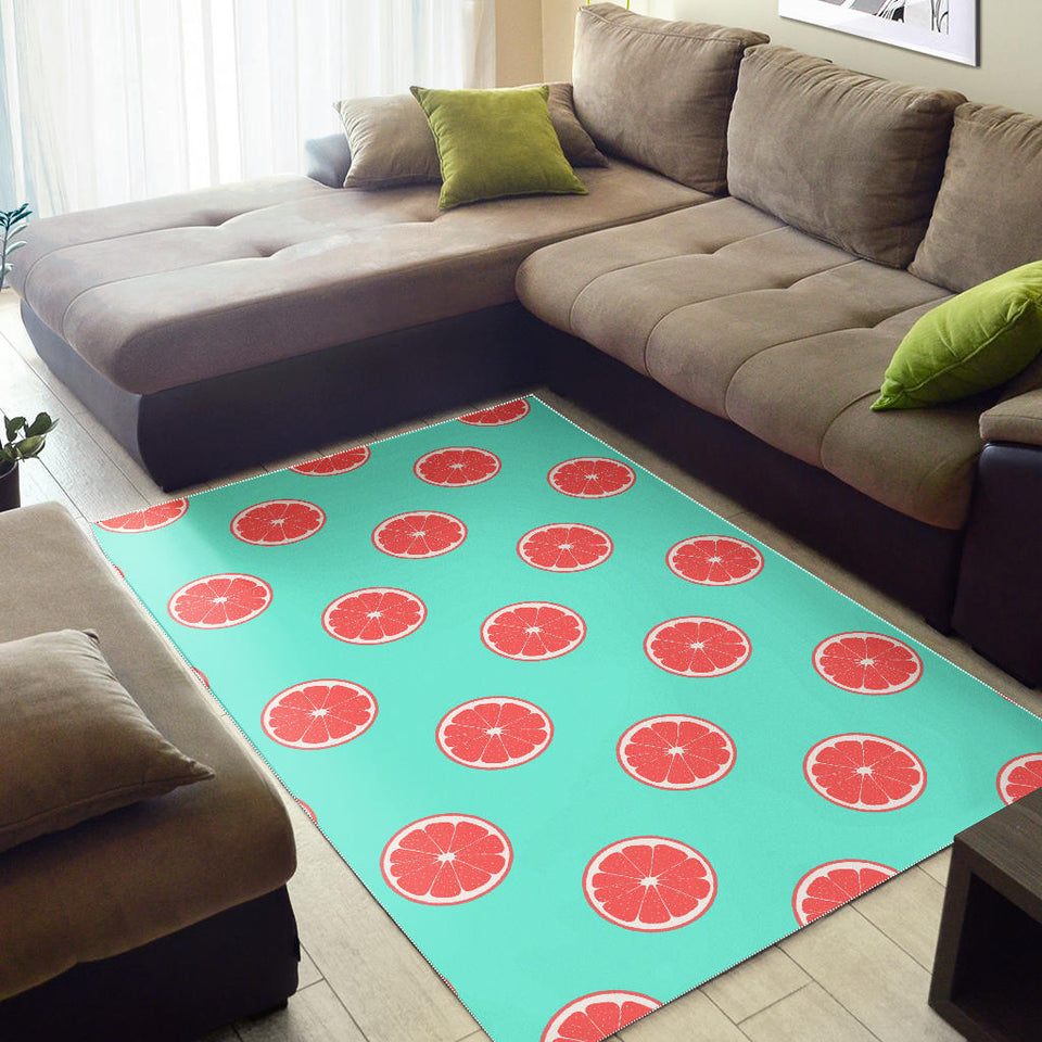 Grapefruit Green Background Area Rug