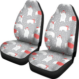 Cute Polar Bear Christmas Snow Pattern  Universal Fit Car Seat Covers