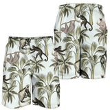 Monkey Sloth Lemur Palm Trees Pattern Men Shorts