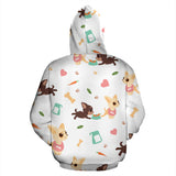 Cute Chihuahua Puppie Pattern Zip Up Hoodie