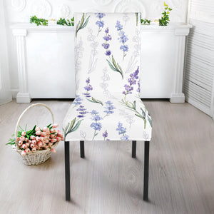 Hand Painting Watercolor Lavender Dining Chair Slipcover
