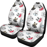 French Bulldog Cup Paw Pattern Universal Fit Car Seat Covers