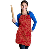 Gold Dragons Red Background Adjustable Apron